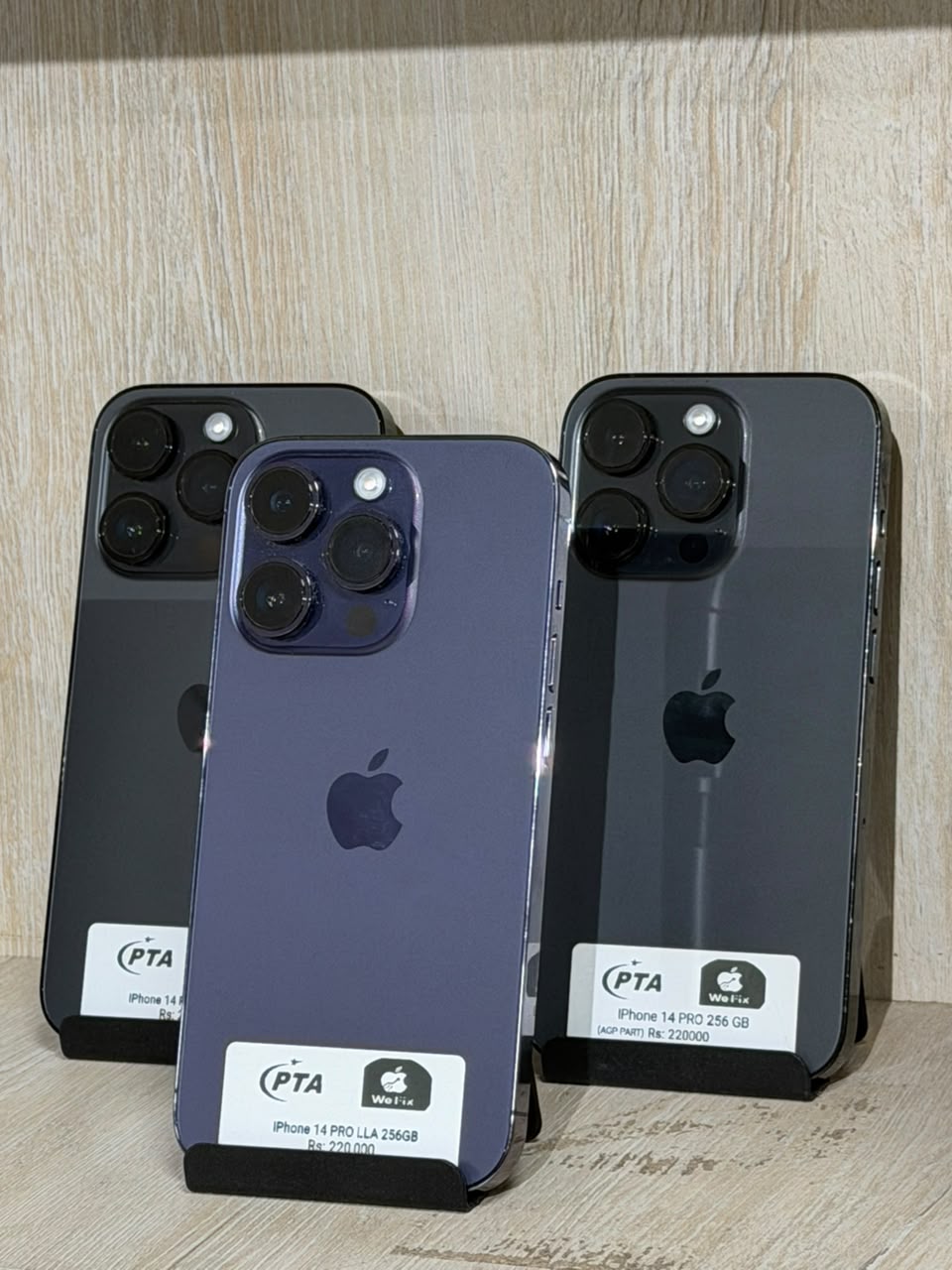 iPhone 14 Pro 256GB PTA Approved – Deep Purple and black  100 bh dual e sim